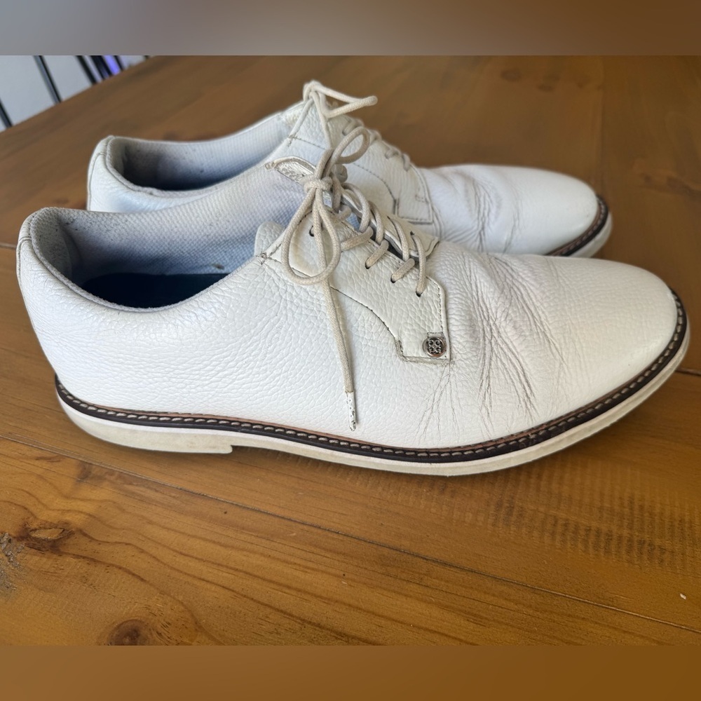G/Fore mens pebble leather golf shoe white Size 12.5